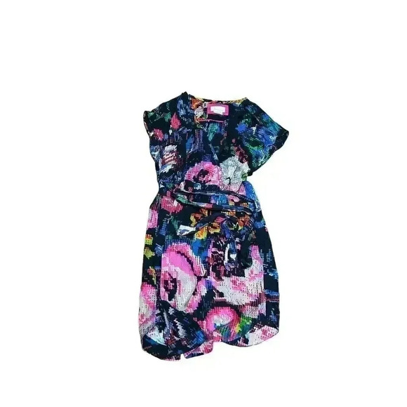 Anthropologie Astrid Needlepoint Floral Pockets V-Neck Mini Dress Modal Size Med - Picture 2 of 9